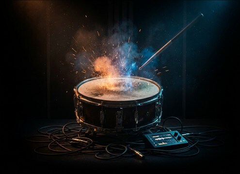 Short drum stab sound effect for a comedy cut