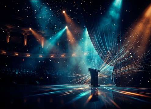 Cinematic drum roll under an award announcement