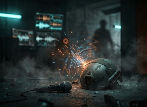 First-person head impact moment needing muffled ringing audio