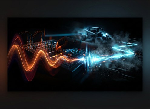 Small engine sound effects for a motorcycle or ATV scene