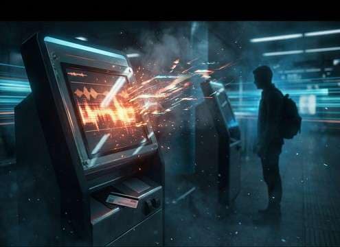 Ticket kiosk showing scan failed with short error tone
