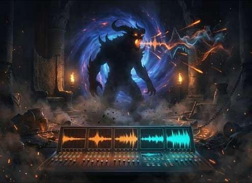 Boss entrance laughter for a fantasy RPG cutscene