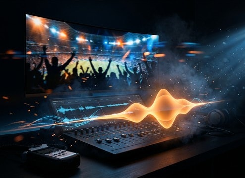 Crowd cheering excited sound effect for sports highlight video