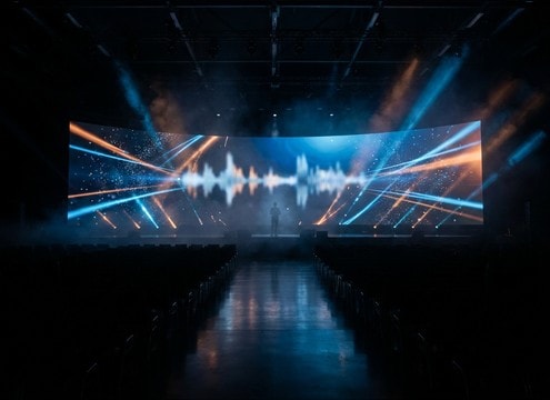 Keynote slide transition using a ceremonial fanfare