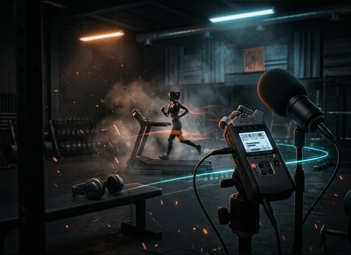 Female running breath sound effects for POV action scenes