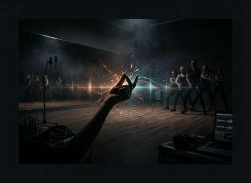 Finger snaps used as a count-in for dance practice