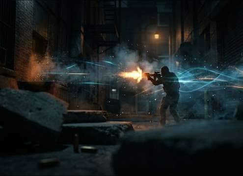 Editor syncing firing shots to fast action cuts