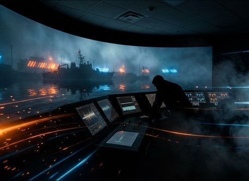 Training video using timed foghorn pattern for signaling
