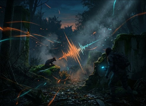 Fox warning bark used as stealth game environment cue