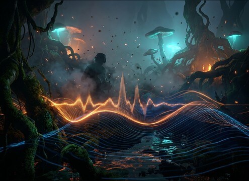 Fantasy bog ambience built from bullfrog and tree frog layers