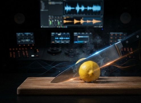 Knife slicing fruit foley for a cooking close-up edit