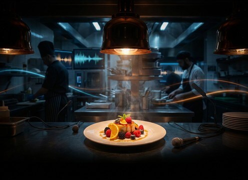 Subtle fruit handling sound effect for a restaurant reel