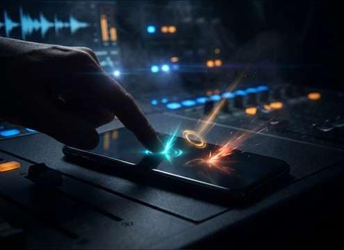 Mobile game UI with button click and confirm sound effects