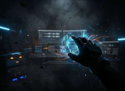 VR hand interaction with grab and release sound effects