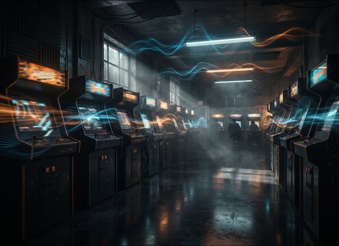 Loopable arcade ambience under gameplay