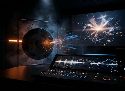 Cinematic gong sting for trailer reveal