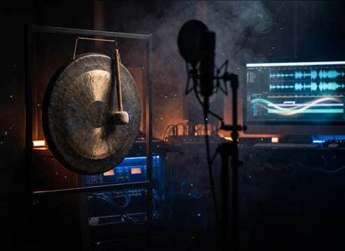 Short gong marker between podcast chapters