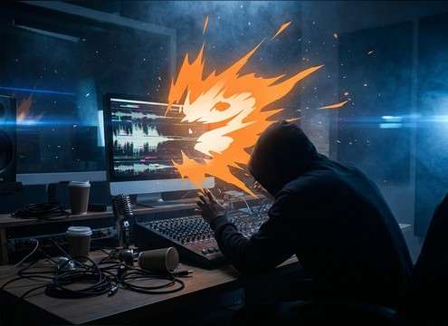 Editor placing a goofy boing on a meme punchline frame