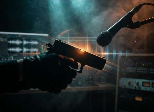 Gun cocking SFX used in an audio drama tension moment