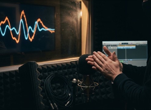 ASMR style close mic hand rubbing texture