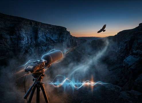 Hawk call sound effect for wildlife documentary wide shot