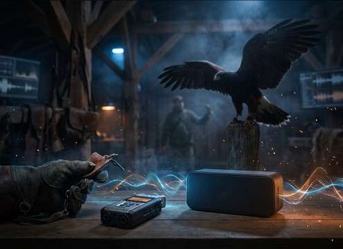 Short hawk call sound effect for falconry presentation