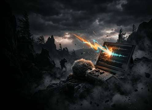 Intense hawk cry sound effect for survival trailer sting