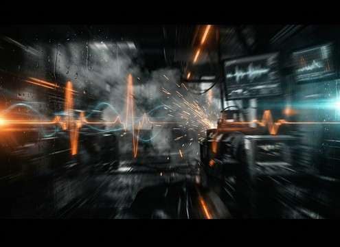 First-person panic sequence timed to a fast heartbeat