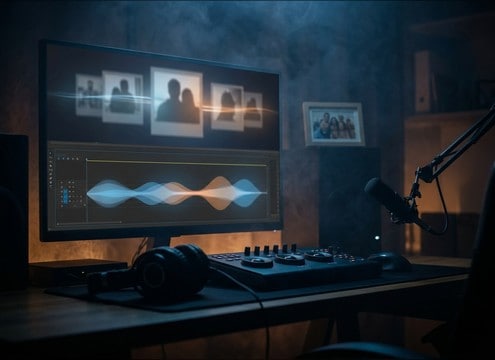 Memorial slideshow transition using soft heavenly pad sound