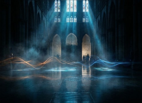 Cathedral ambience bed with subtle room reflections