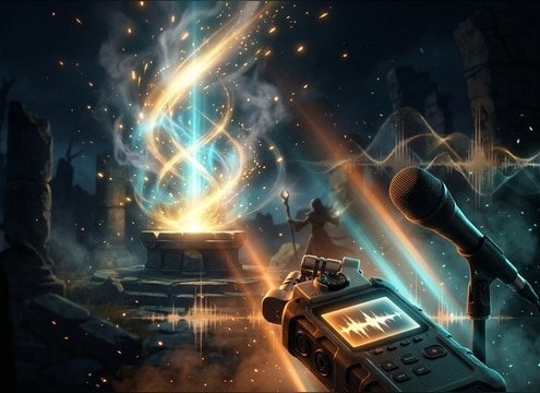 Game UI showing holy ability cast with sparkle whoosh sound