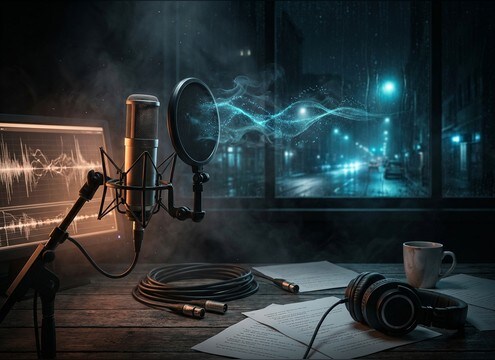 Hello voice sound effect used to open an audio drama scene