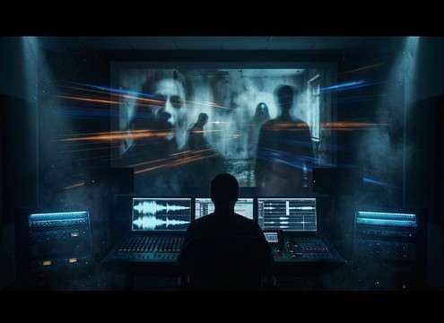 Nightmare flashback montage with breathy scream accents