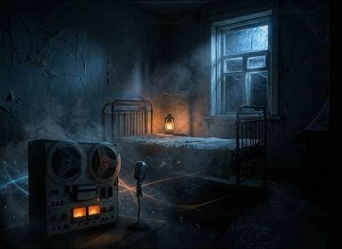 Haunted house corridor with looping creepy ambience