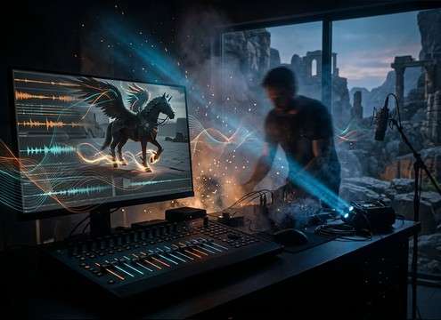 Fantasy game mount running with loopable hoofbeats