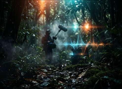 Documentary timeline using howler monkey call for a transition