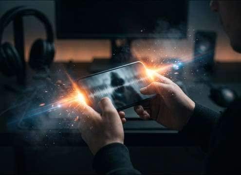 Mobile horror game jump moment with punchy bass hit SFX