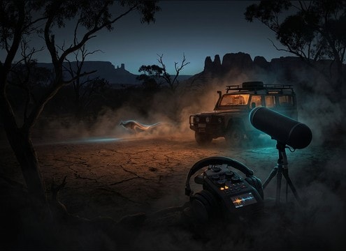 Distant kangaroo bounding sound for travel vlog