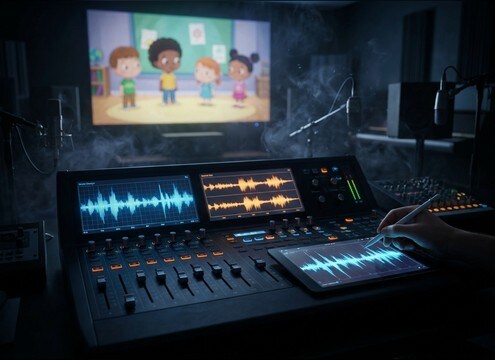 Kids laughter sound effect for a children TV punchline