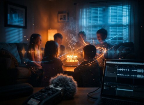 Birthday montage with group kids laughter