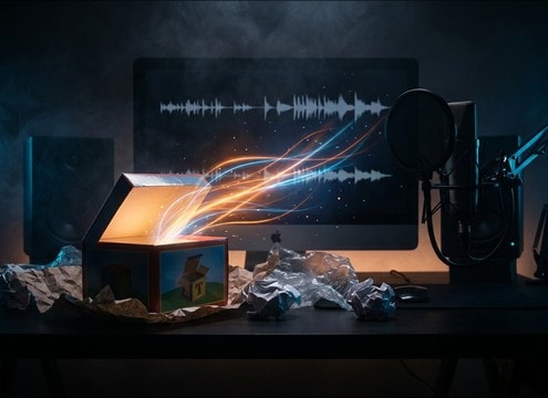 Toy unboxing moment punctuated by a kids yay sound