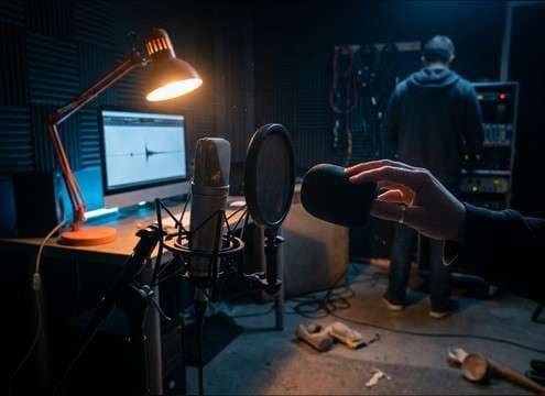 Indie film first kiss scene in a quiet room