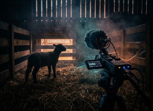 Lamb sound effects matching farm vlog b-roll footage