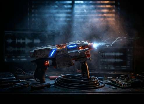 Toy blaster trigger sound with a clean laser zap