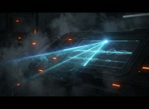 Scanning laser beam tone under a targeting overlay