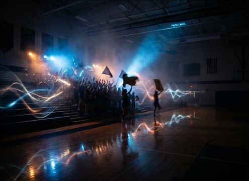 Pep rally lets go crowd sound effect for promo