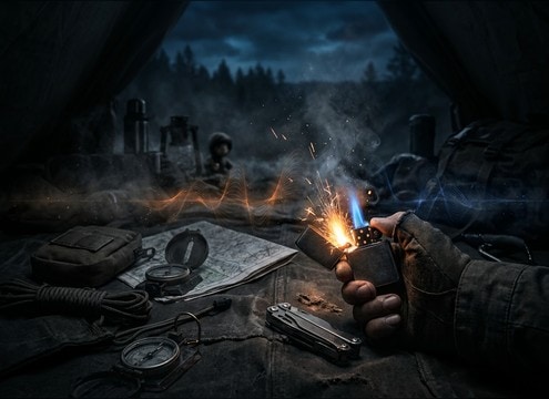 Lighter sound for a survival game item use
