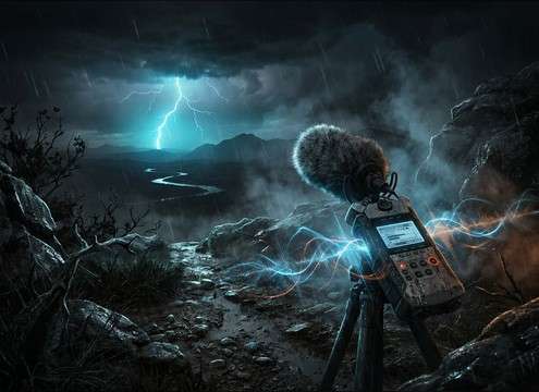Distant lightning rumble sound for outdoor survival gameplay weather system