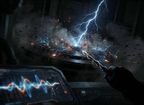 Electrical lightning crack used for fantasy spell impact