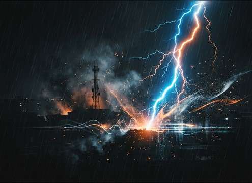 Lightning stinger sound effect for a weather alert intro